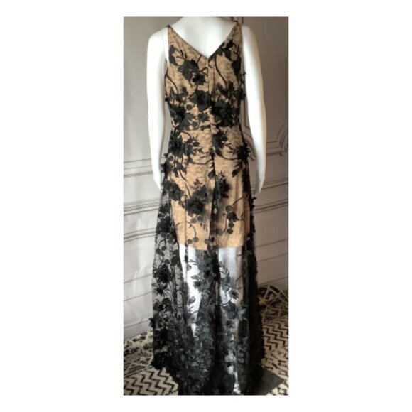 **Dress the Population** Sidney Plunging Gown Sleeveless Floral Large NWT - Picture 3 of 8